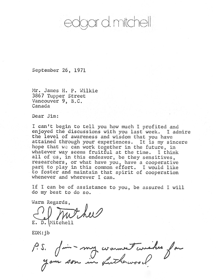 Letter from Edgar D. Mitchell